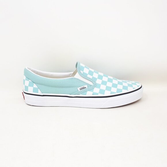 Vans Classic Slip On Checkerboard Canal Baby Blue Low Shoe Sneaker Womens Size - Picture 1 of 11